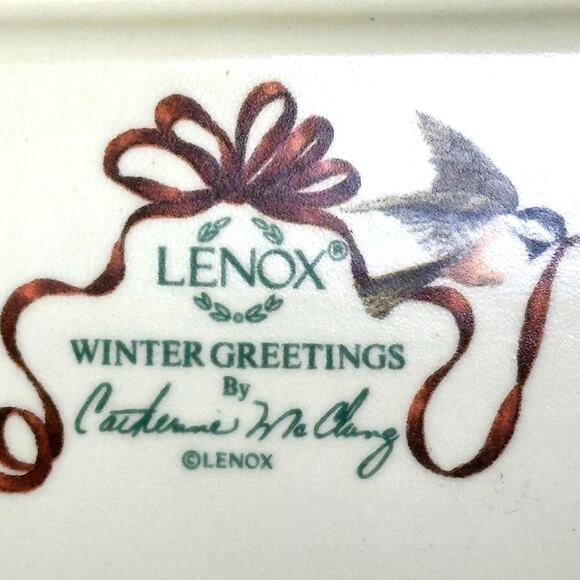 Lenox Retired Winter Greetings Catherine McClung Everyday 13" Rectangular Tray - Picture 3 of 6